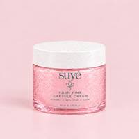 Jar of Suye Skin PDRN Collagen Jelly Cream, a pink gel-cream with collagen capsules